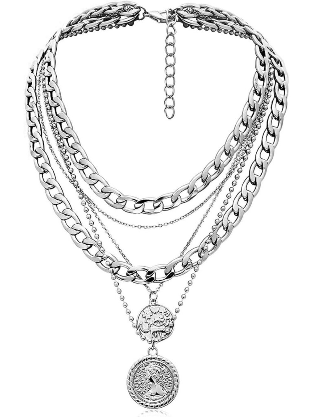 Trendy Layered Necklaces for Women | Retro Coin Pendant Jewelry, Stylish